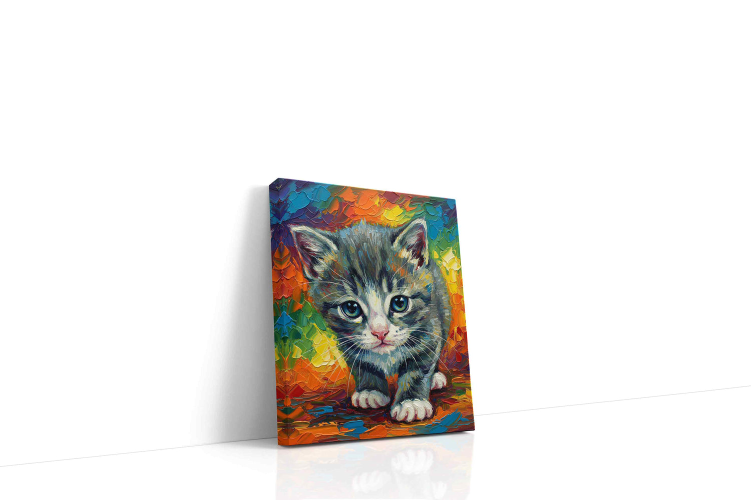 Rainbow Whiskers II cats canvas print, gallery-wrapped, ready to hang