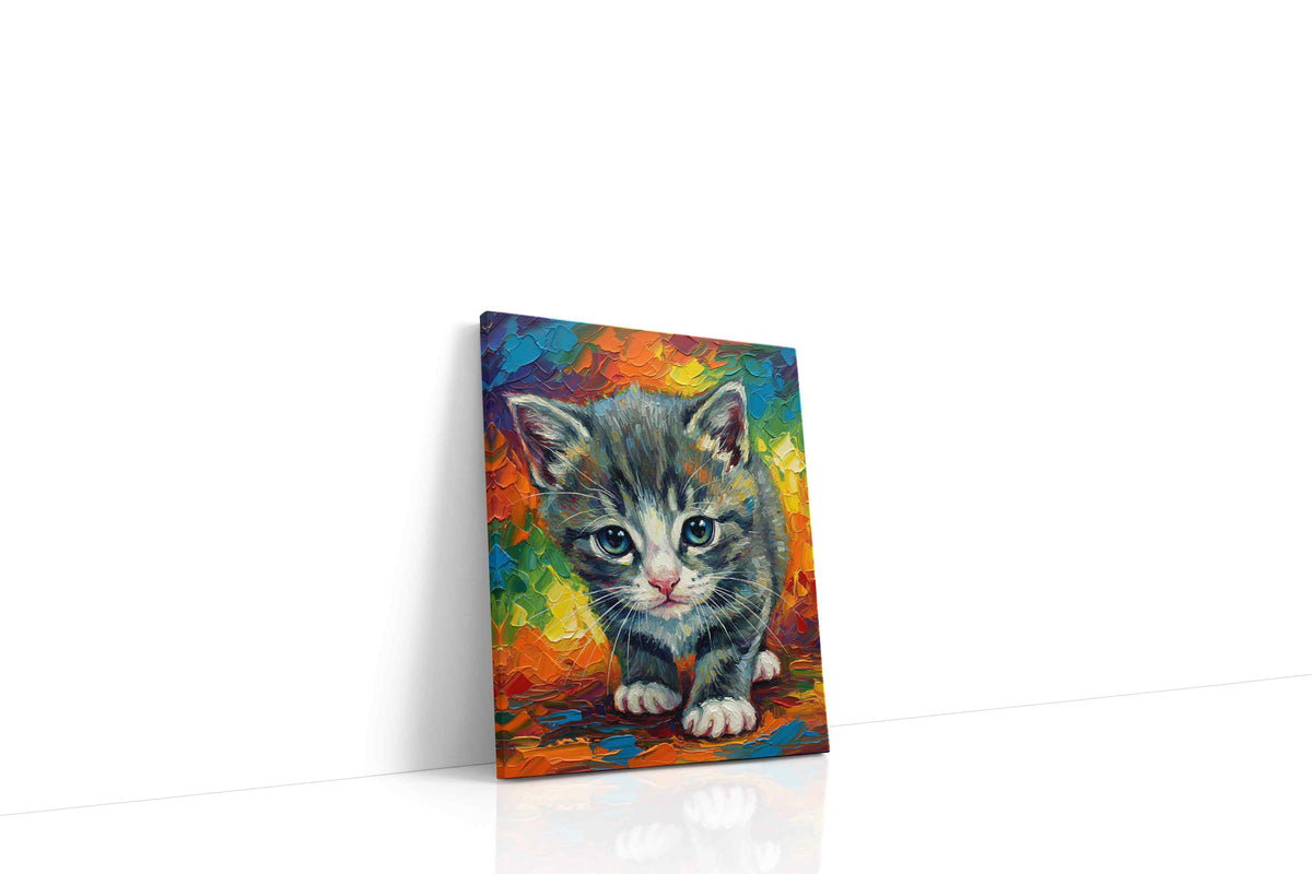 Rainbow Whiskers II cats canvas print gallery-wrapped portrait canvas studio shot