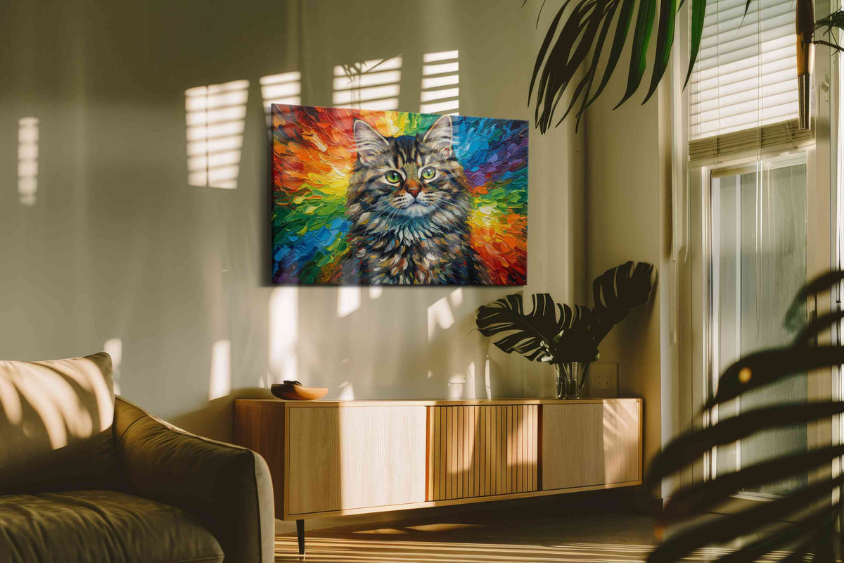 Spectrum Whiskers cats canvas print, on wall, lifestyle preview