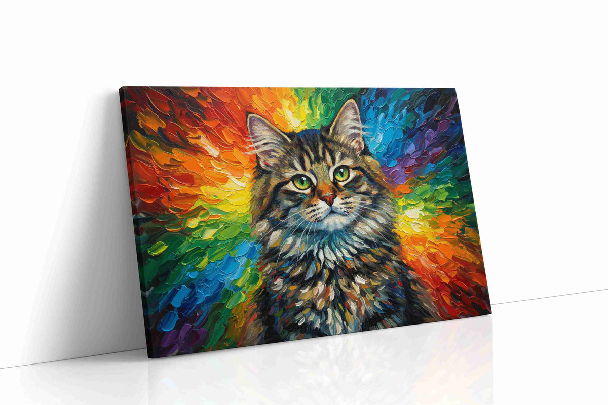 Spectrum Whiskers cats canvas print gallery-wrapped landscape canvas studio shot