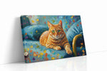 Vibrant Gaze of the Feline cats canvas print gallery-wrapped landscape canvas studio shot