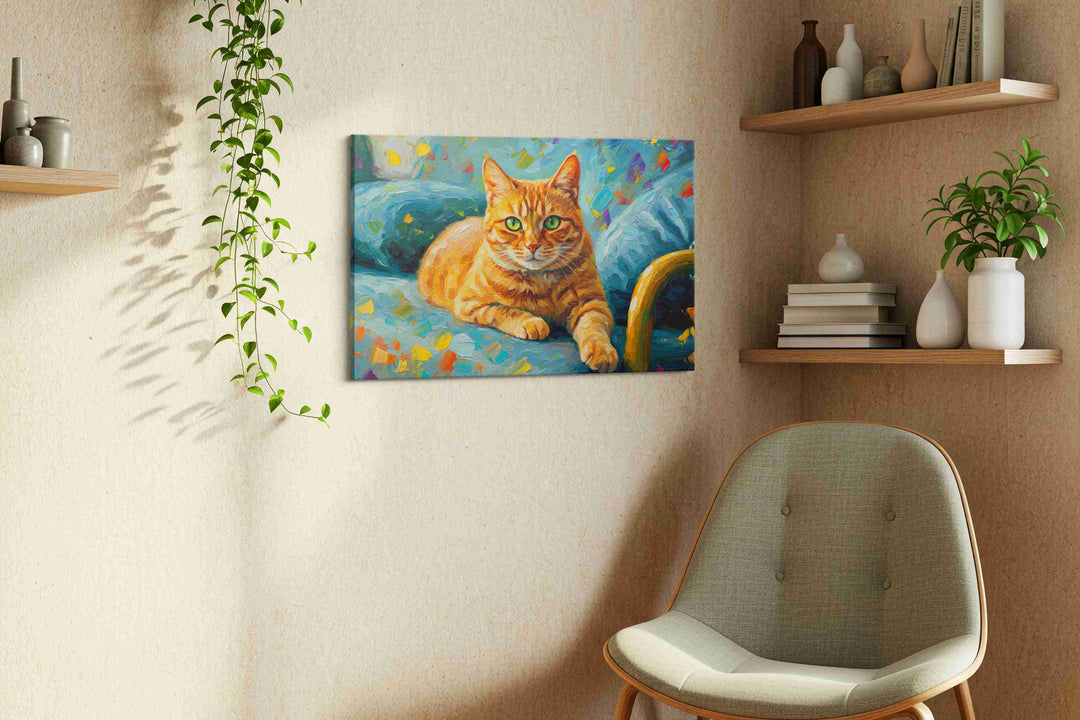 Vibrant Gaze of the Feline – cats canvas wall art, gallery-wrapped, ready to hang