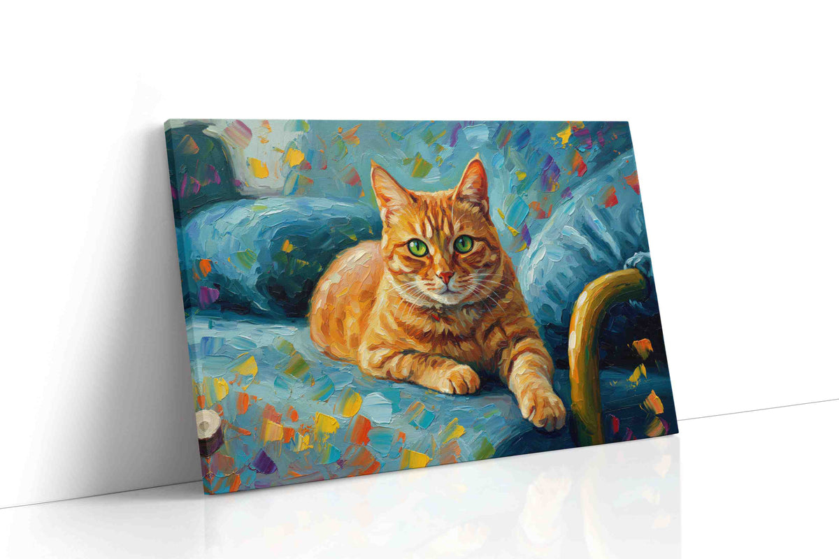 Vibrant Gaze of the Feline cats canvas print, gallery-wrapped, ready to hang