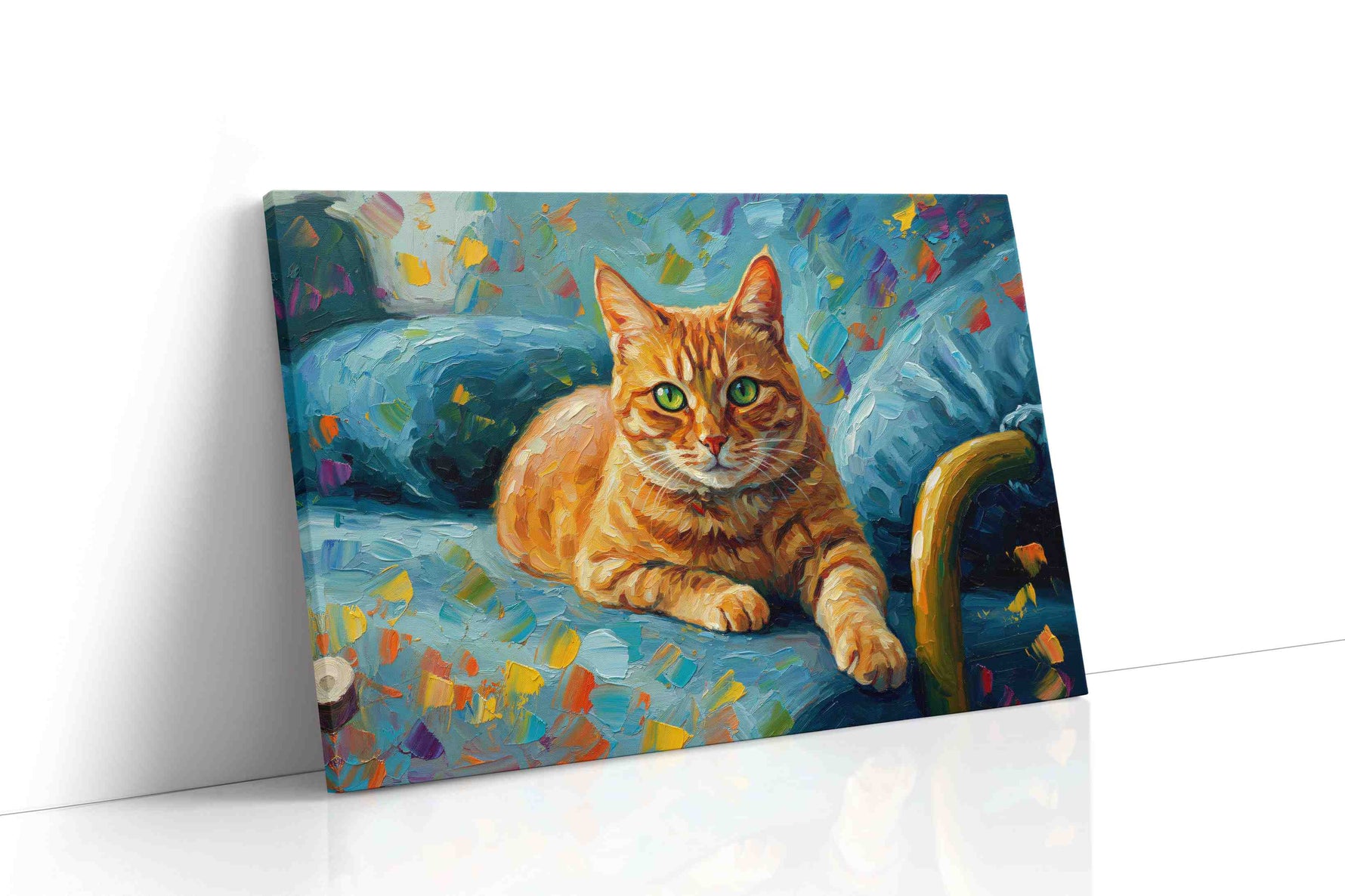 Vibrant Gaze of the Feline cats canvas print, gallery-wrapped, ready to hang