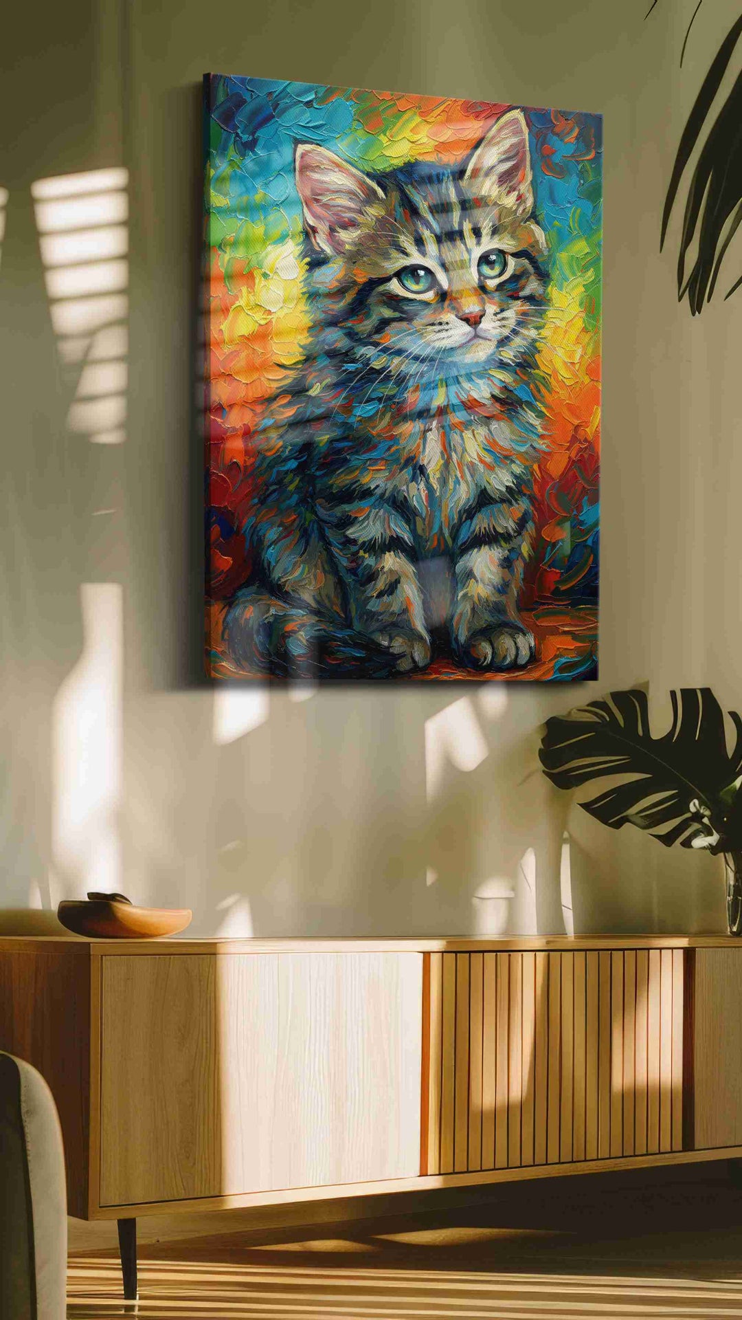 Vibrant Whiskers Symphony – cats canvas wall art, gallery-wrapped, ready to hang