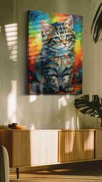 Vibrant Whiskers Symphony – cats canvas wall art, gallery-wrapped, ready to hang