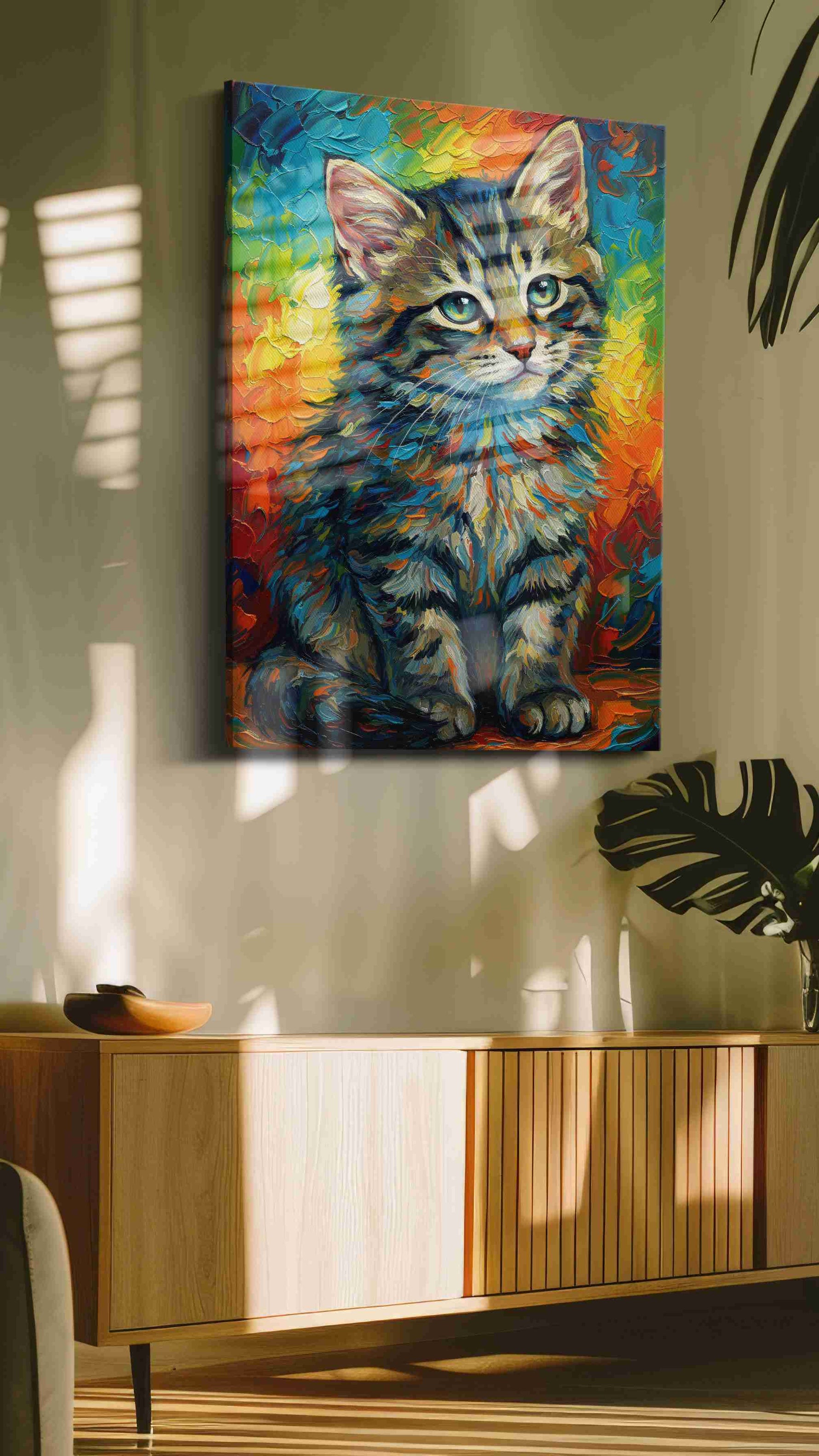 Vibrant Whiskers Symphony – cats canvas wall art, gallery-wrapped, ready to hang