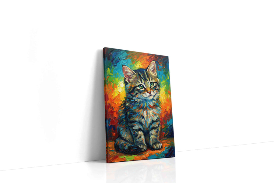 Vibrant Whiskers Symphony cats canvas print gallery-wrapped portrait canvas studio shot