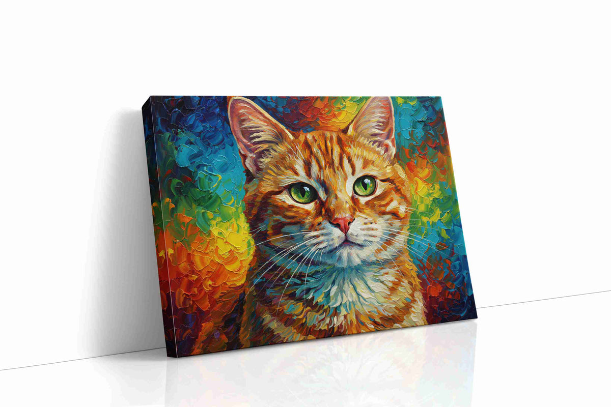 Vivid Feline Majesty cats canvas print, gallery-wrapped, ready to hang