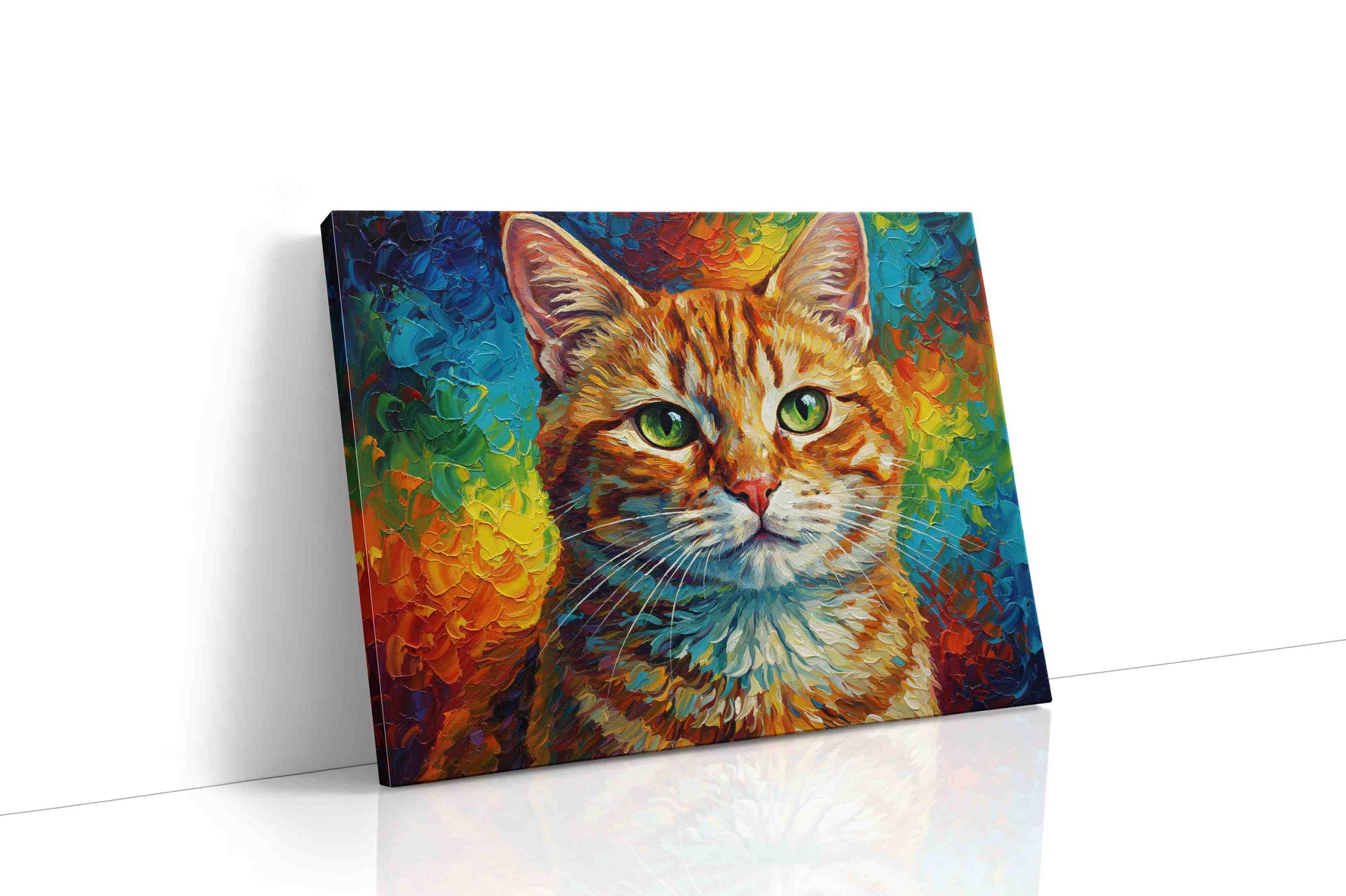Vivid Feline Majesty cats canvas print gallery-wrapped landscape canvas studio shot