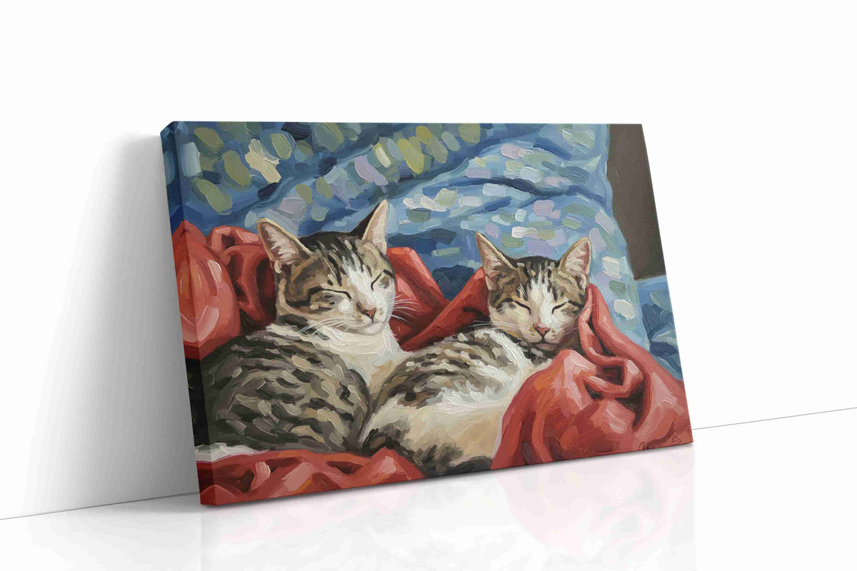 Whiskered Dreamscape dogs canvas print, gallery-wrapped, ready to hang