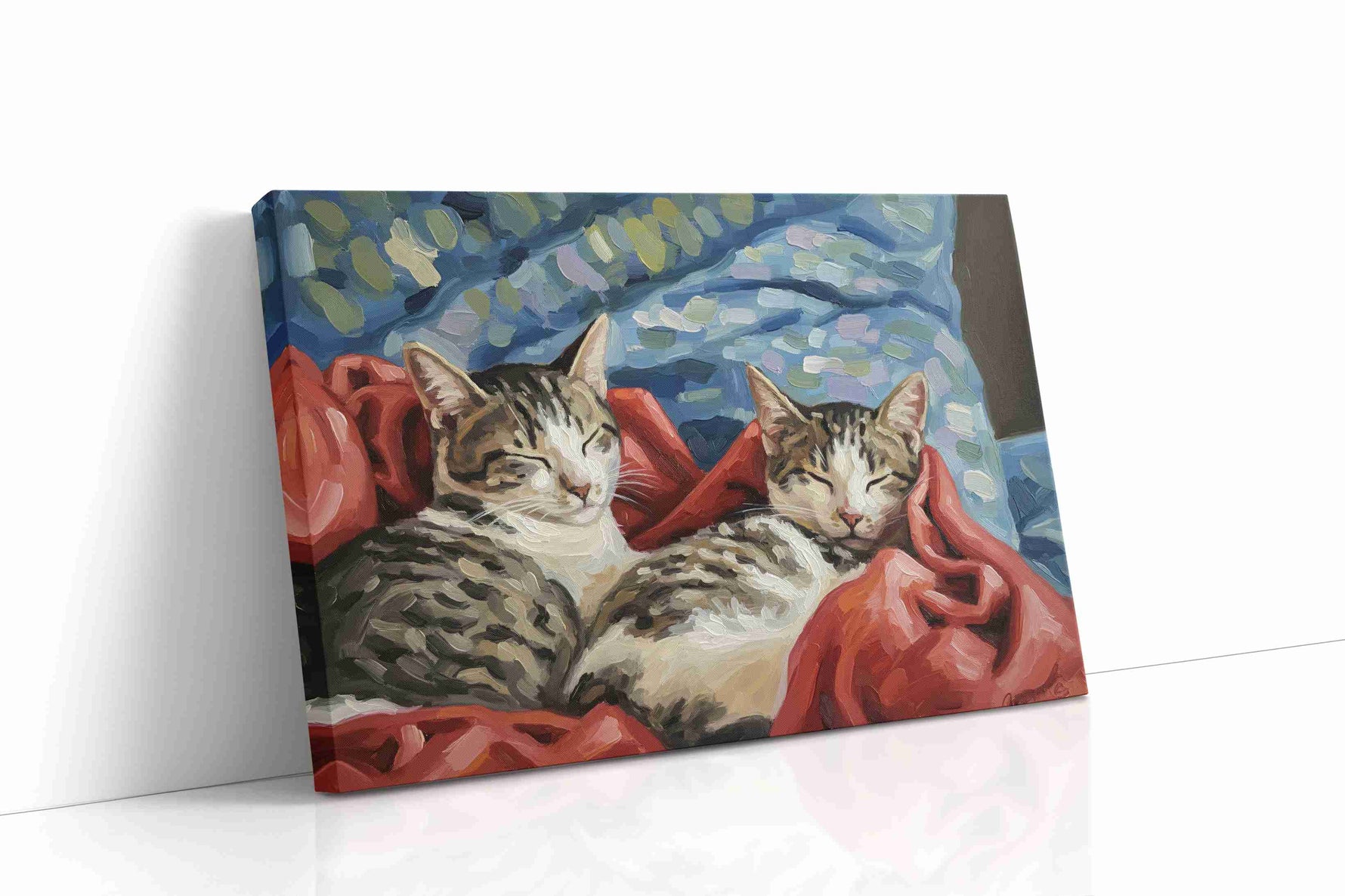 Whiskered Dreamscape dogs canvas print, gallery-wrapped, ready to hang