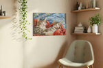 Whiskered Dreamscape dogs canvas print in a living room scene
