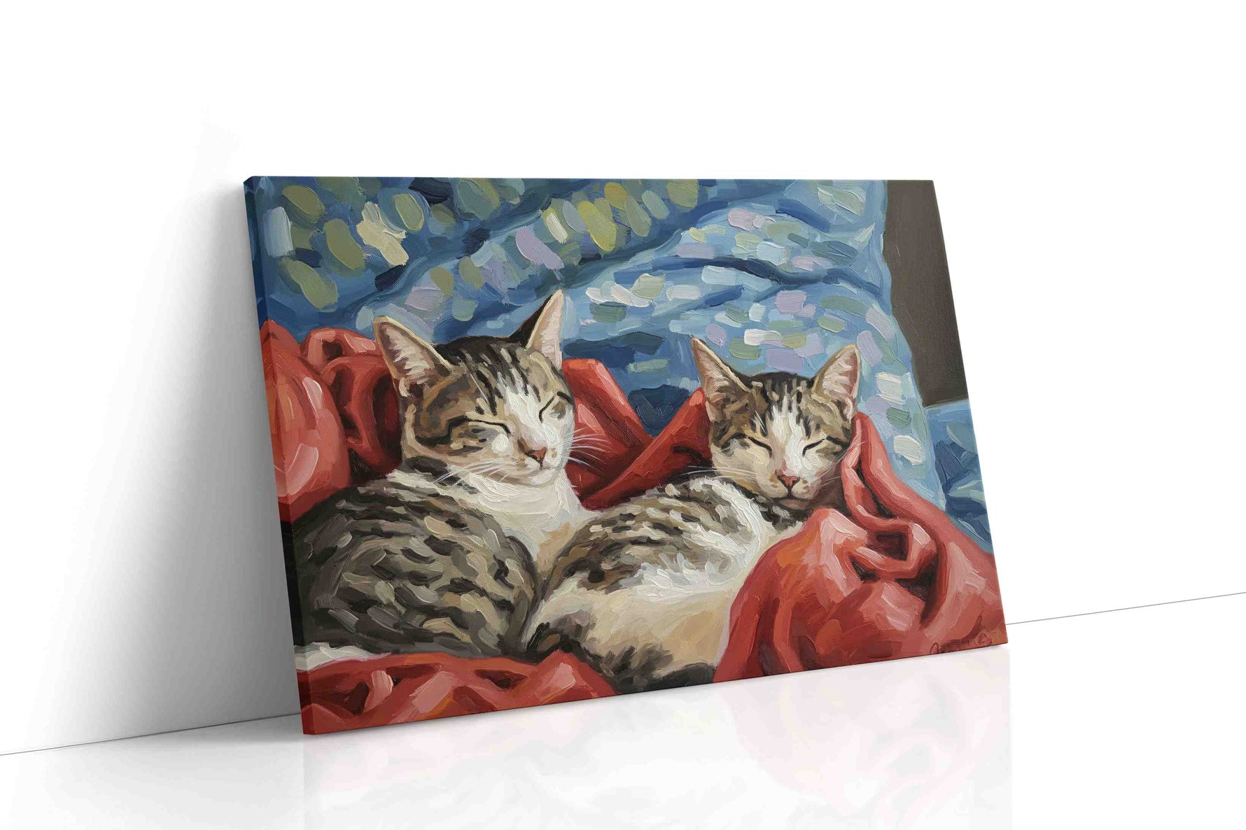 Whiskered Dreamscape dogs canvas print gallery-wrapped landscape canvas studio shot