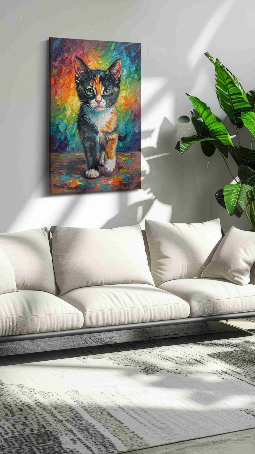 Whiskered Kaleidoscope Dream – cats canvas wall art, gallery-wrapped, ready to hang