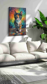 Whiskered Kaleidoscope Dream – cats canvas wall art, gallery-wrapped, ready to hang