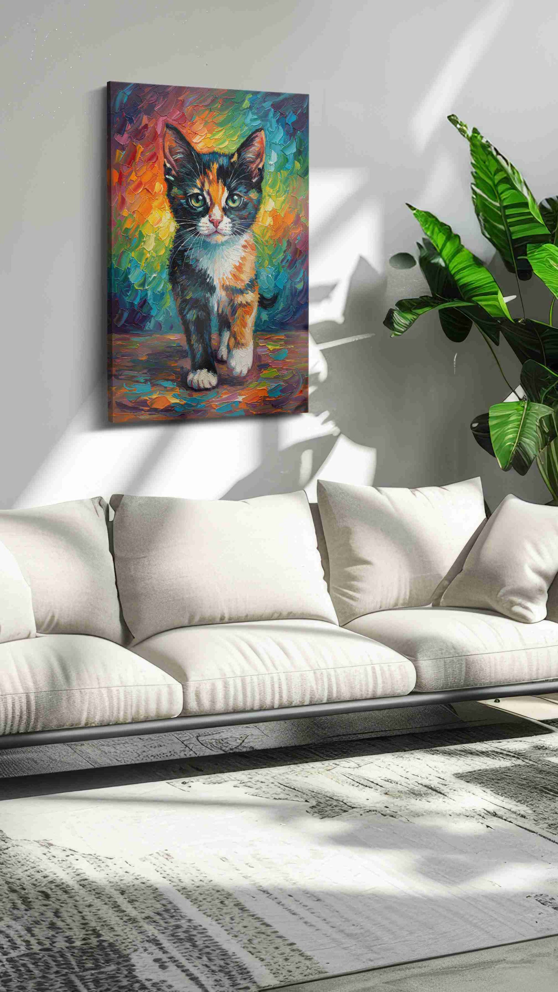 Whiskered Kaleidoscope Dream – cats canvas wall art, gallery-wrapped, ready to hang