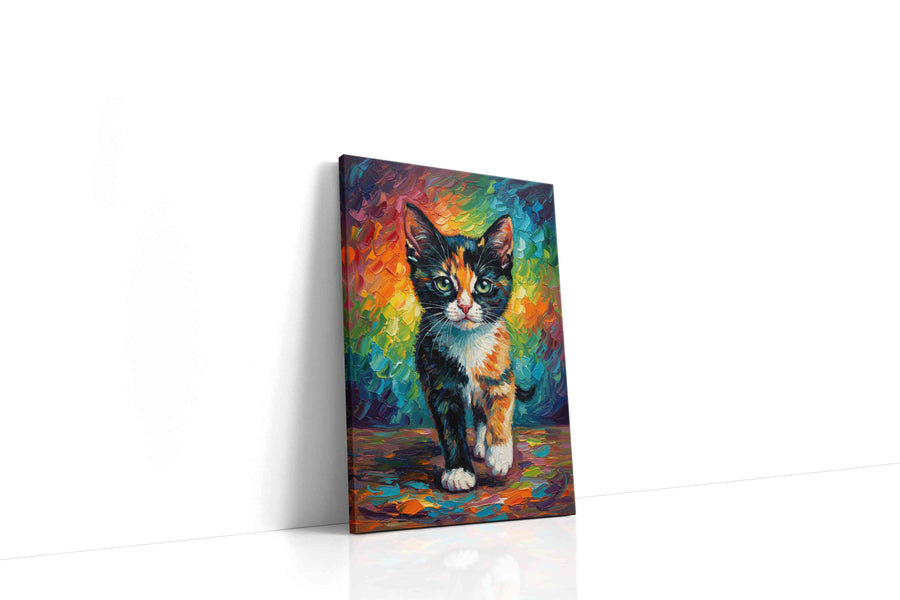Whiskered Kaleidoscope Dream cats canvas print gallery-wrapped portrait canvas studio shot