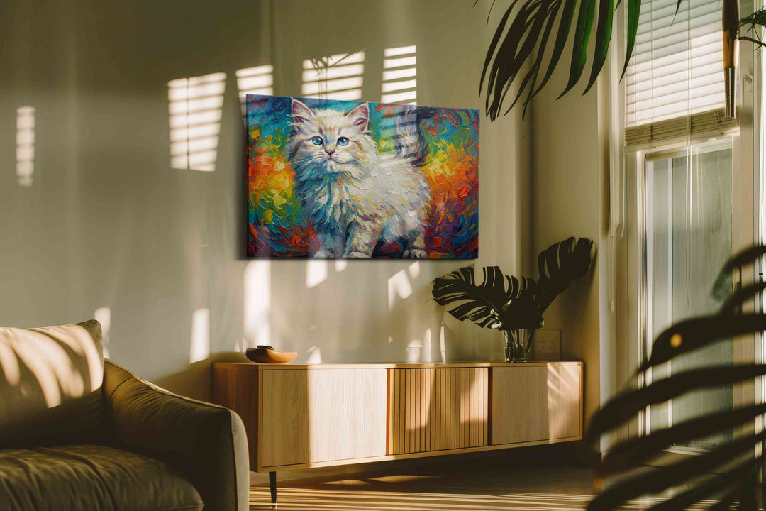 Whiskers Amidst the Rainbow – cats canvas wall art, gallery-wrapped, ready to hang