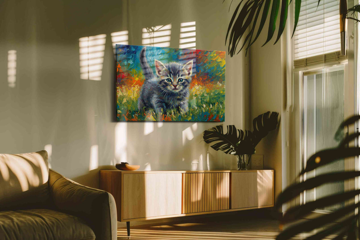 Whiskers in Wonderland cats canvas print, on wall, lifestyle preview