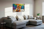 Whiskers in Wonderland II cats canvas print, displayed in a living room