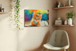 Whiskers in Wonderland II cats canvas print styled in a living room