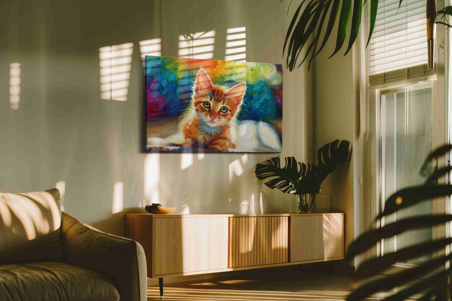 Whiskers in Wonderland II – cats canvas wall art, gallery-wrapped, ready to hang