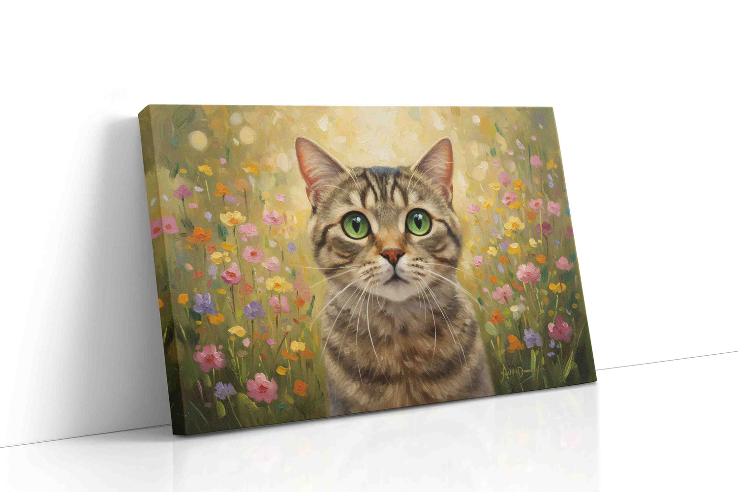 Whiskers in a Wildflower Dream cats canvas print, gallery-wrapped, ready to hang