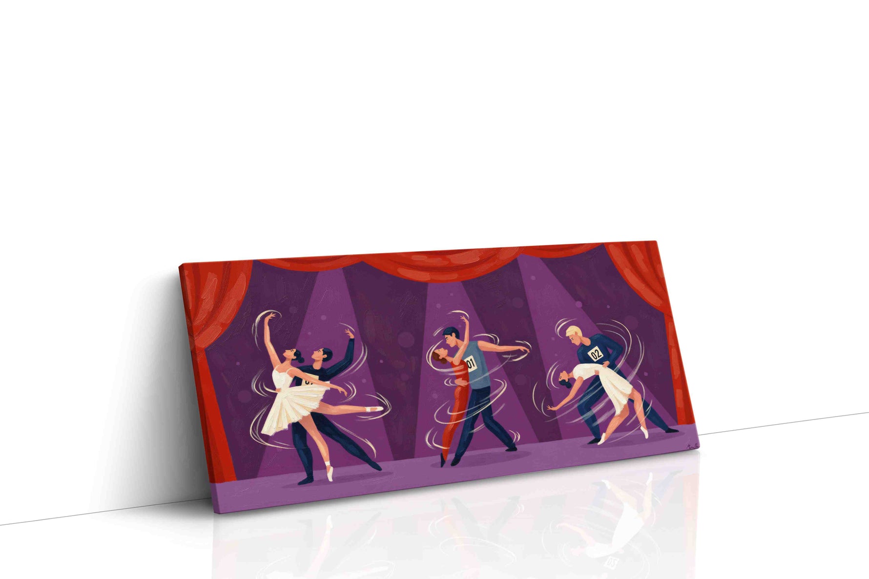 Dance of Whirling Elegance dancing canvas print gallery-wrapped landscape canvas studio shot