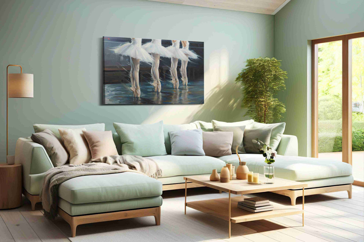 Echoes of the Ballet dancing canvas print, hanging on wall