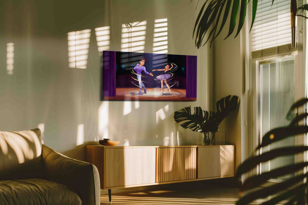 Enchanted Ballet Duet – dancing canvas wall art, gallery-wrapped, ready to hang