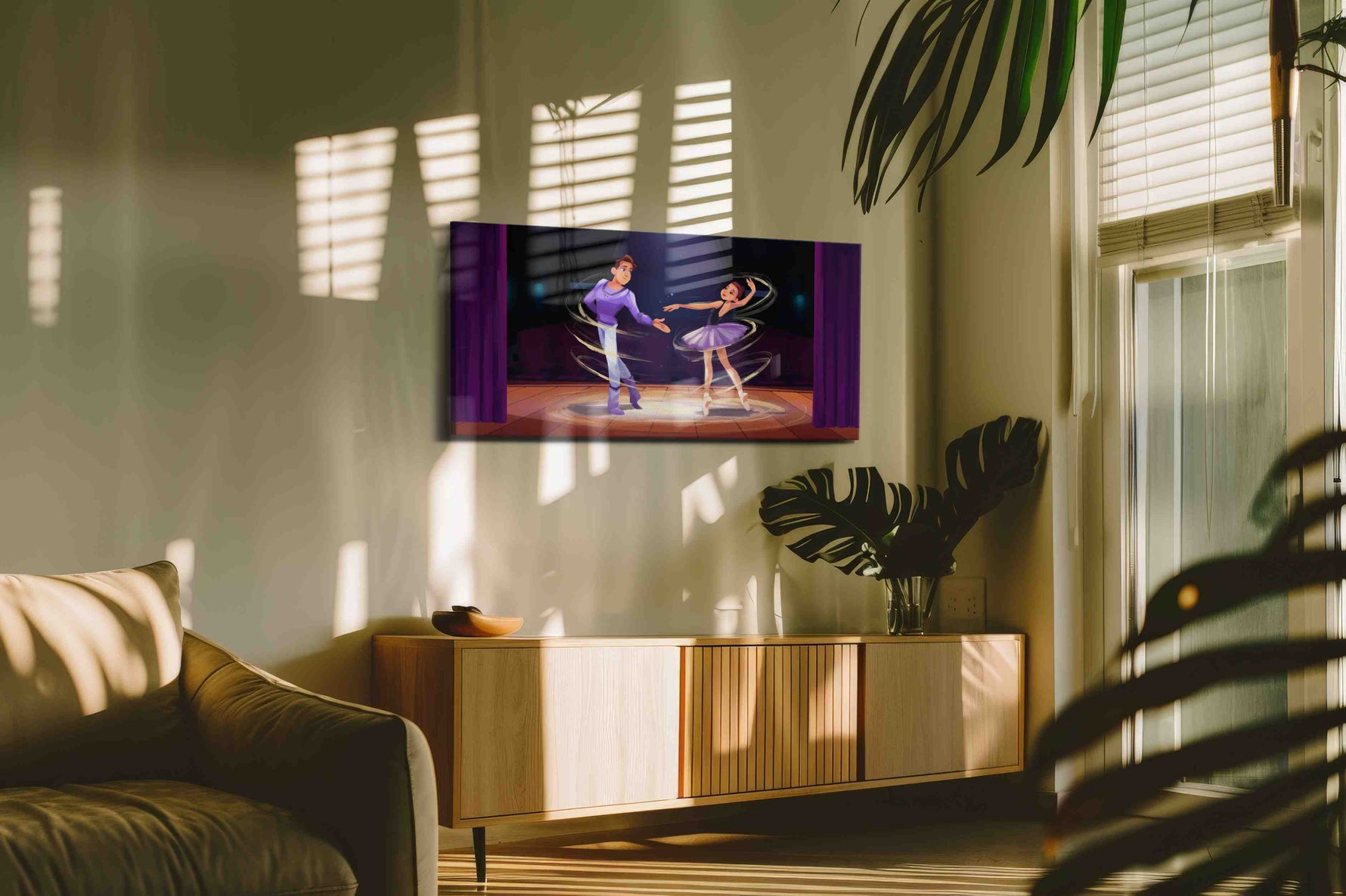 Enchanted Ballet Duet – dancing canvas wall art, gallery-wrapped, ready to hang