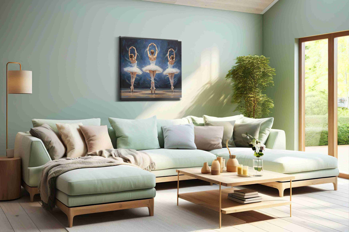 Enchanted Elegance dancing canvas print, hanging on wall