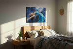 Enchanted Waltz Under Stars dancing canvas print, displayed in a bedroom