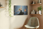 Ephemeral Grace dancing canvas print, displayed in a living room