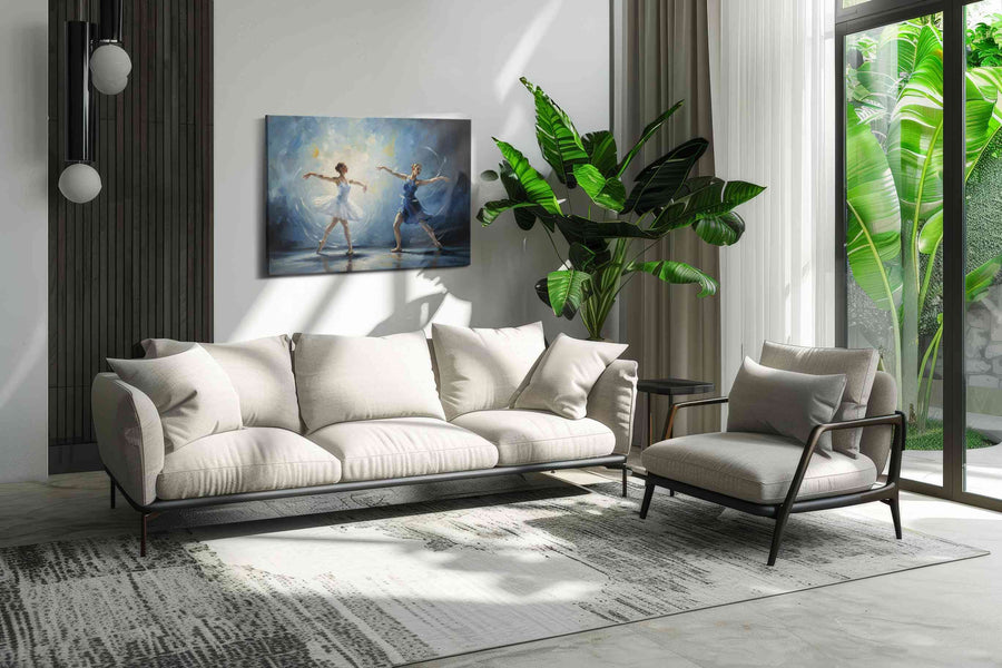 Ethereal Ballet Dreams – dancing canvas wall art, gallery-wrapped, ready to hang