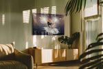 Ethereal Ballet Enchantment dancing canvas print in a hung canvas mockup