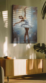 Ethereal Ballet Grace dancing canvas print, on wall, lifestyle preview