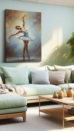 Ethereal Ballet Grace dancing canvas print, hanging on wall