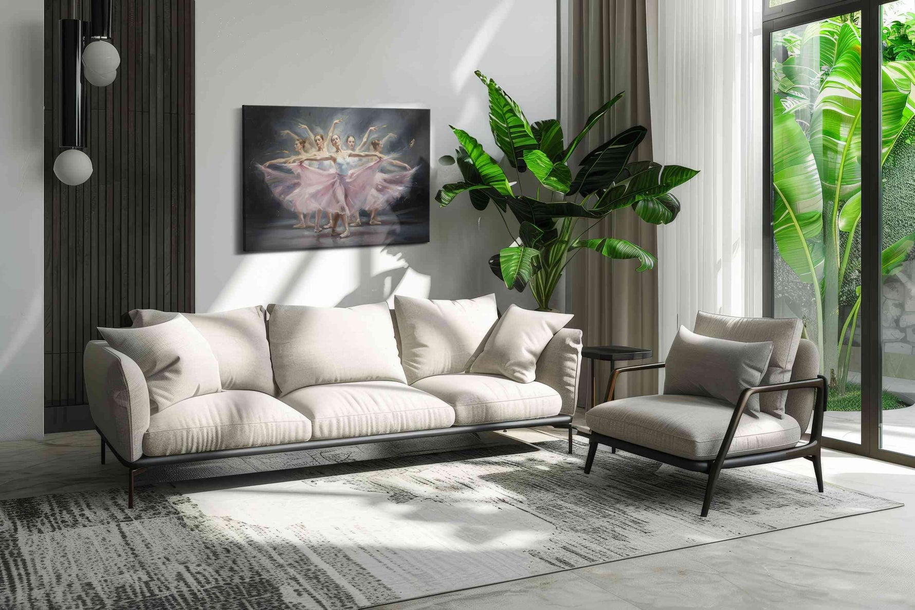 Ethereal Ballet Reverie dancing canvas print, on wall, lifestyle preview