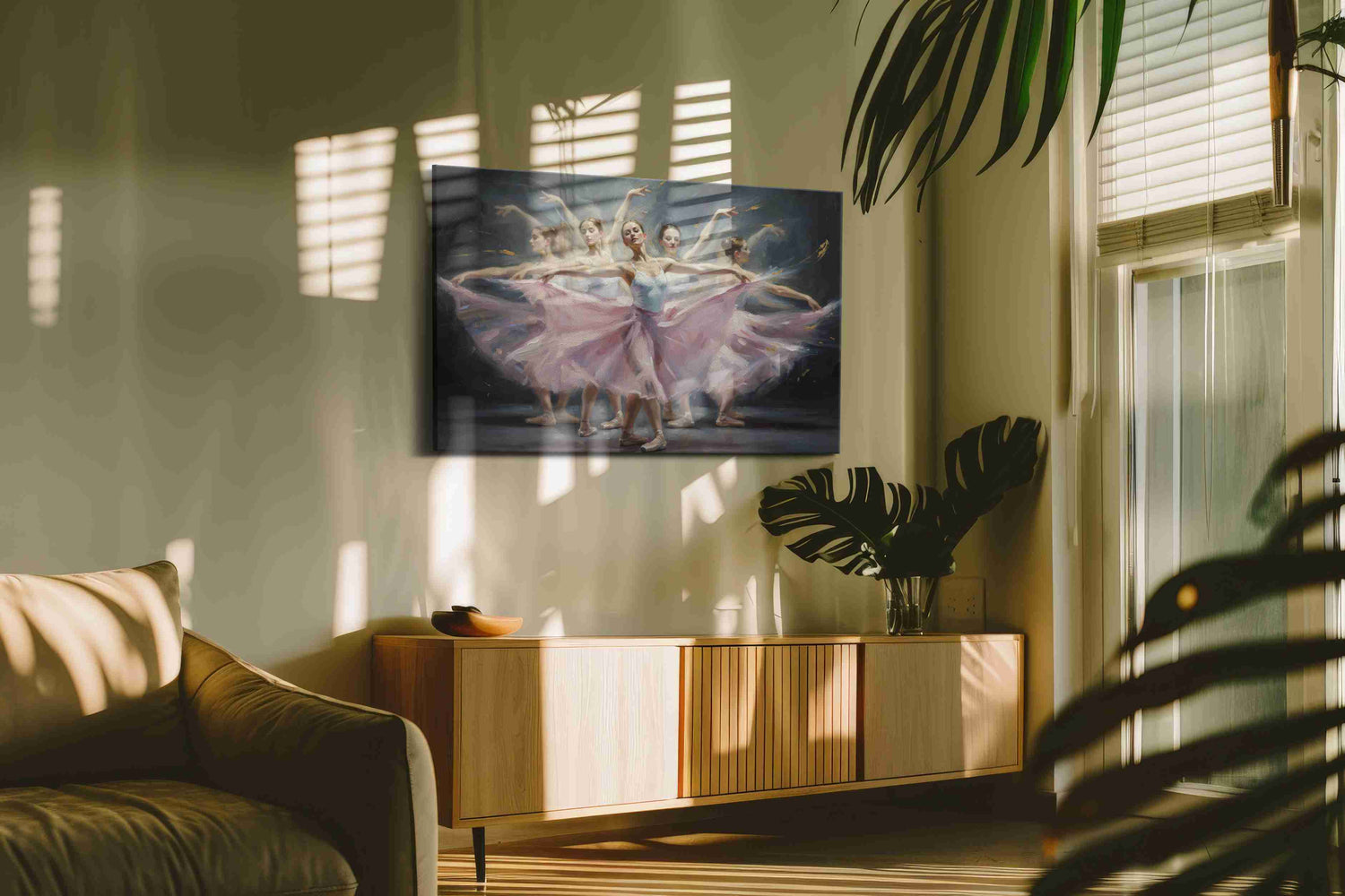 Ethereal Ballet Reverie – dancing canvas wall art, gallery-wrapped, ready to hang