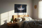 Ethereal Ballet Reverie II dancing canvas print, displayed in a bedroom