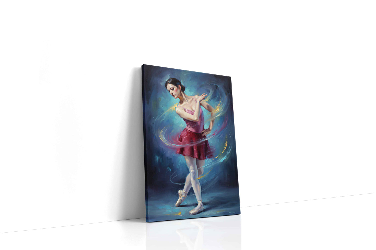 Ethereal Ballet Whirl dancing canvas print, gallery-wrapped, ready to hang