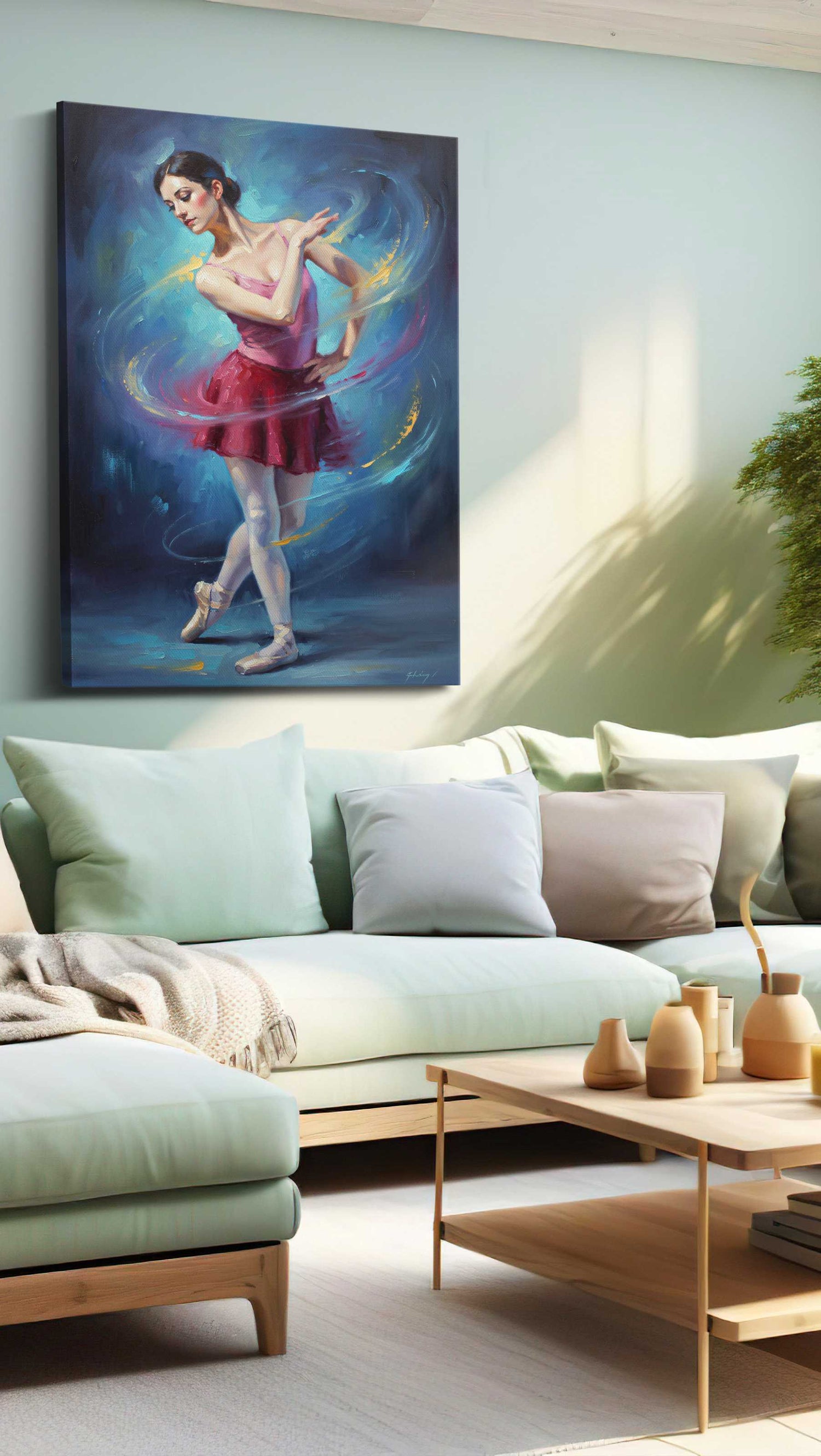 Ethereal Ballet Whirl – dancing canvas wall art, gallery-wrapped, ready to hang