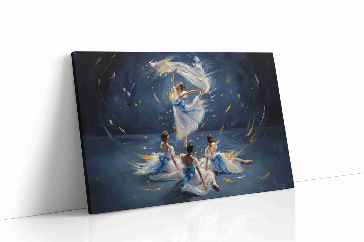Ethereal Ballet Whirlwind dancing canvas print, gallery-wrapped, ready to hang