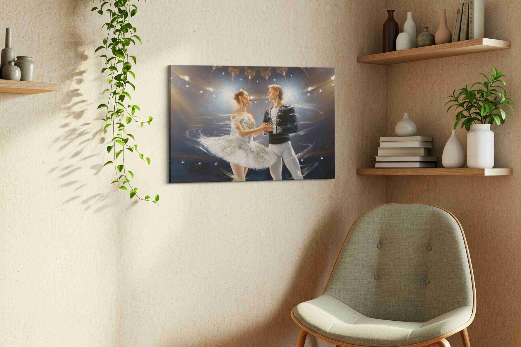 Ethereal Ballet en Lumi??re – dancing canvas wall art, gallery-wrapped, ready to hang