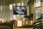 Ethereal Ballet en Lumi??re dancing canvas print in a hung canvas mockup