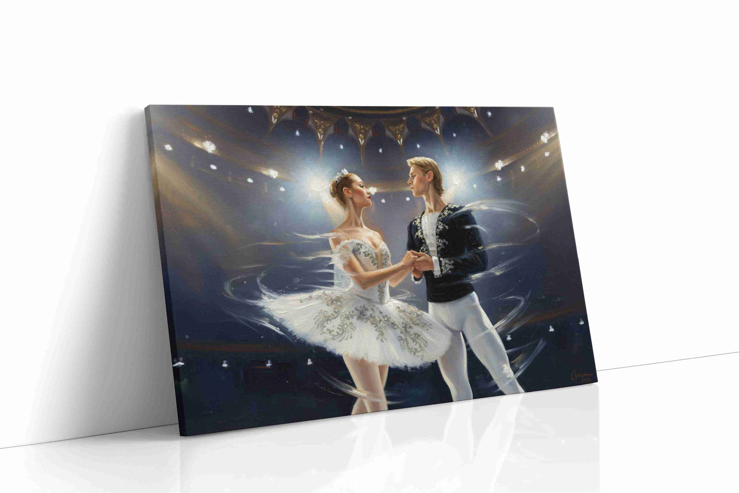 Ethereal Ballet en Lumi??re dancing canvas print, gallery-wrapped, ready to hang
