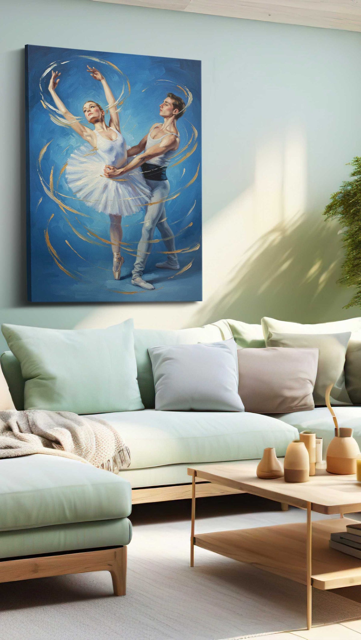 Ethereal Dance Harmony dancing canvas print, hanging on wall