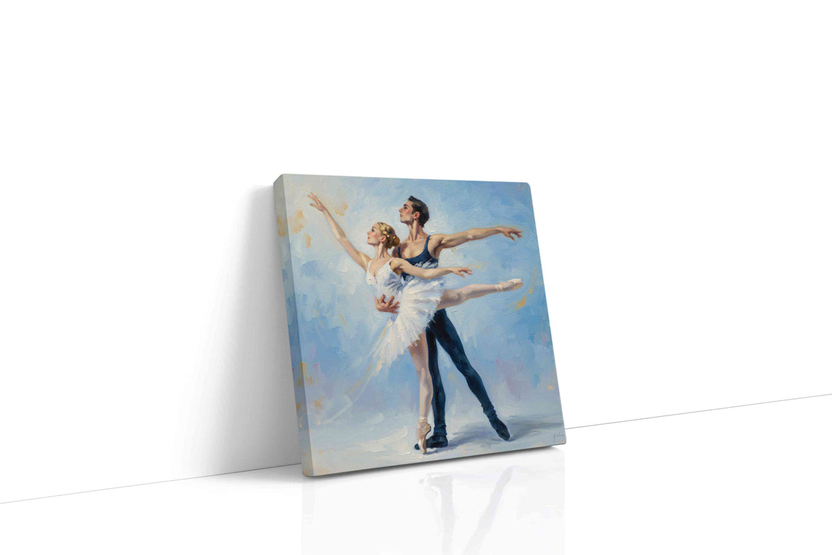 Ethereal Dance in Blue dancing canvas print, gallery-wrapped, ready to hang